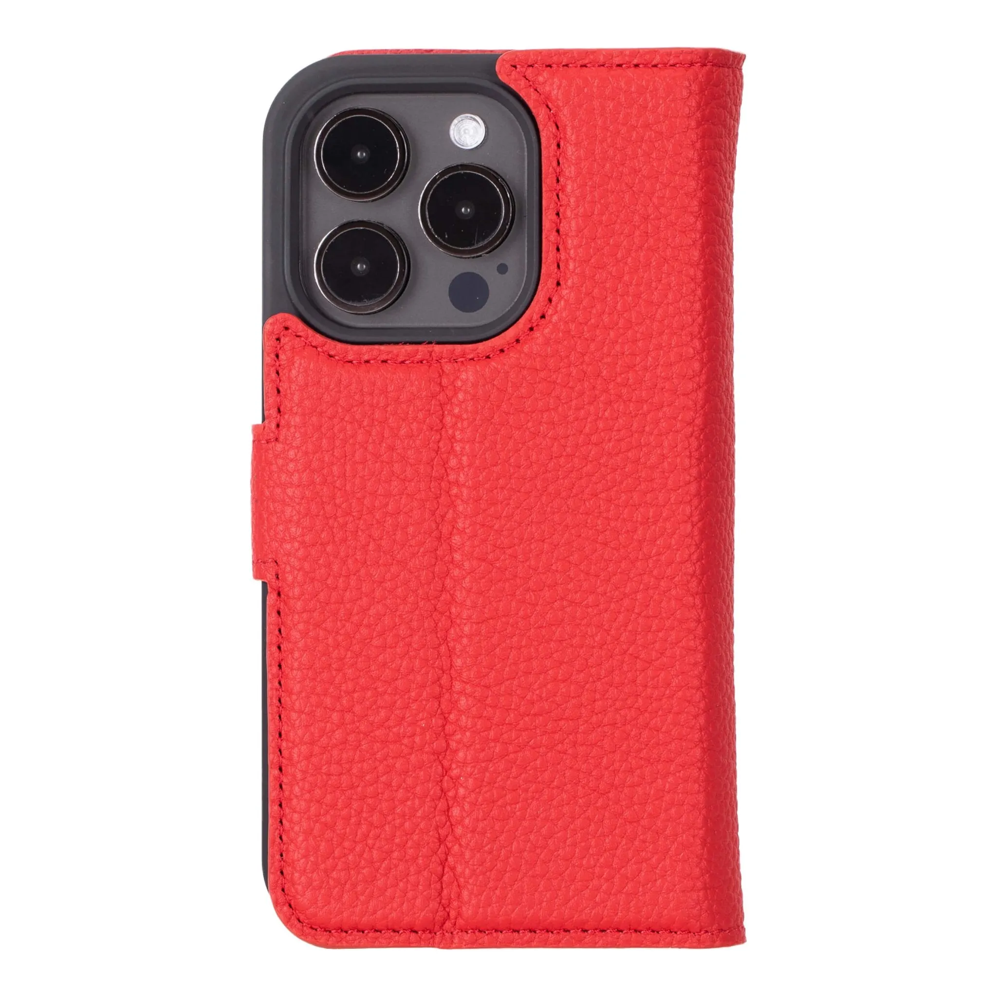 Carter iPhone 15 Pro Wallet Case, Pebble Red