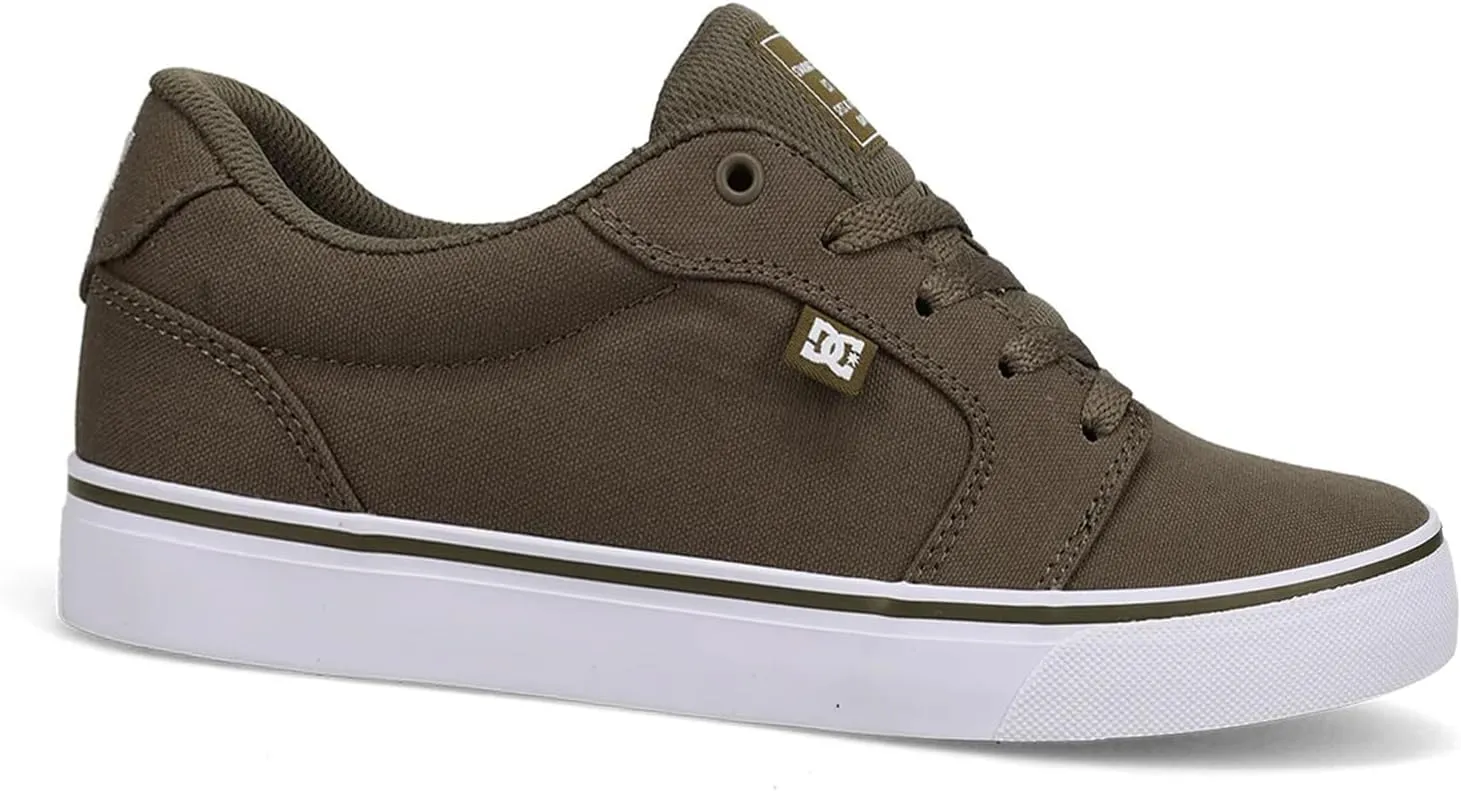 DC Men's Anvil TX Skate Shoe, Light Olive, 12