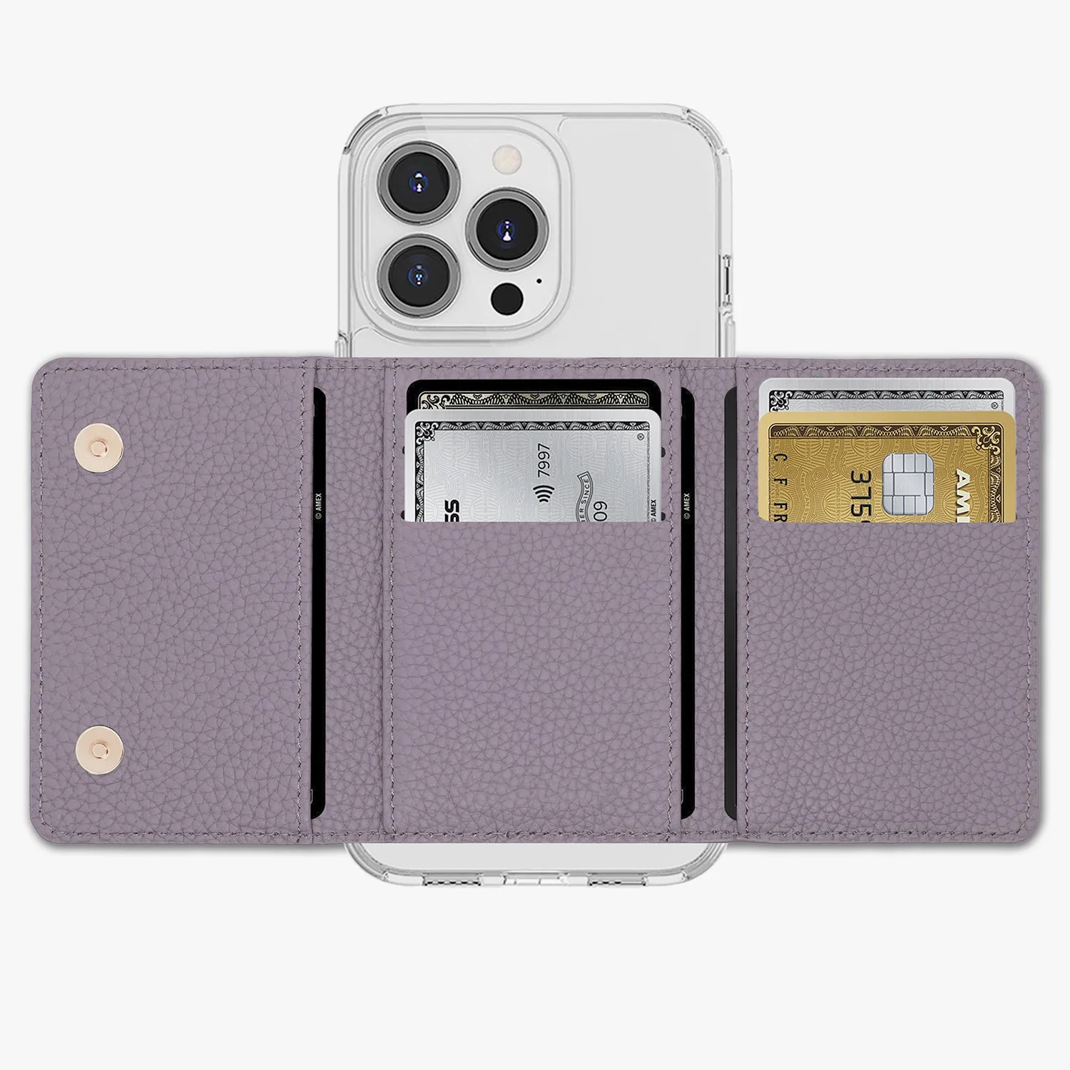 iPhone 13 HD Clear Case with MagSafe Trifold Wallet Set