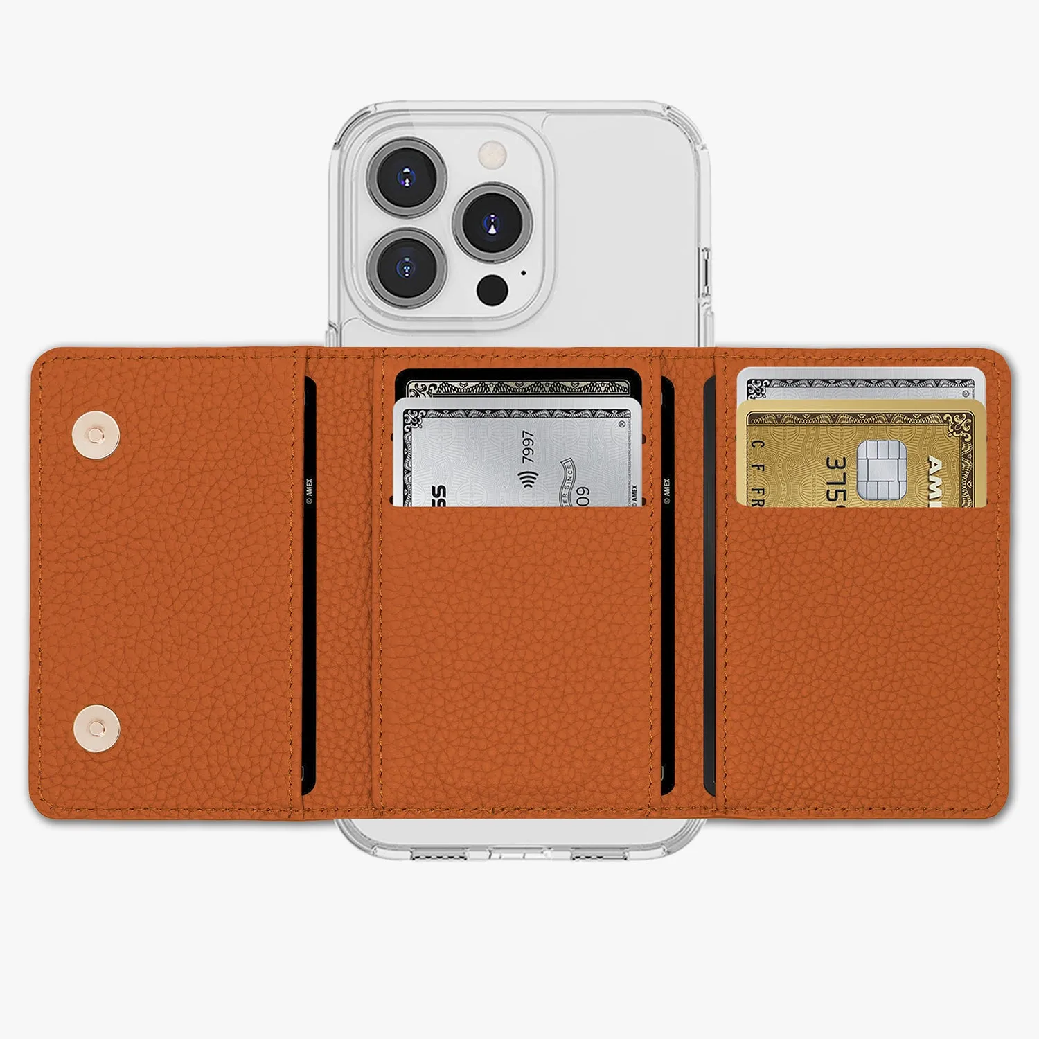 iPhone 13 HD Clear Case with MagSafe Trifold Wallet Set