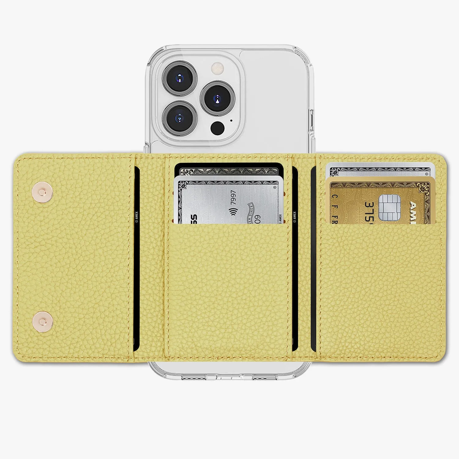 iPhone 13 HD Clear Case with MagSafe Trifold Wallet Set