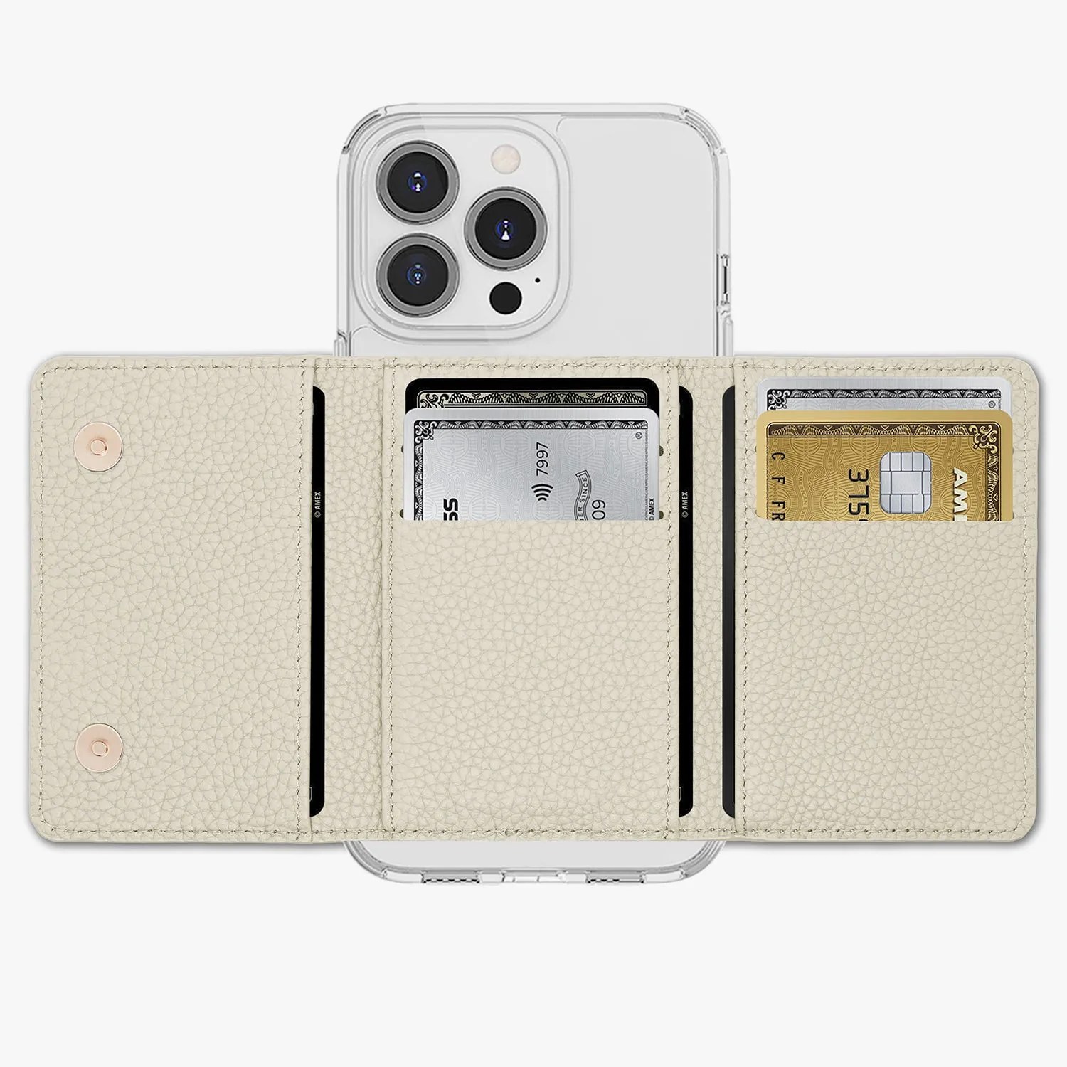 iPhone 13 HD Clear Case with MagSafe Trifold Wallet Set