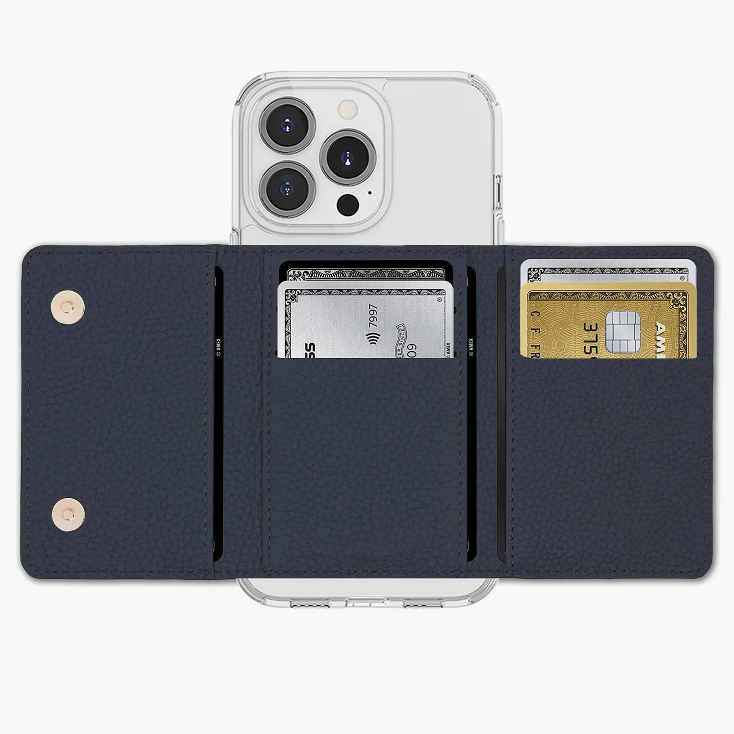 iPhone 13 HD Clear Case with MagSafe Trifold Wallet Set