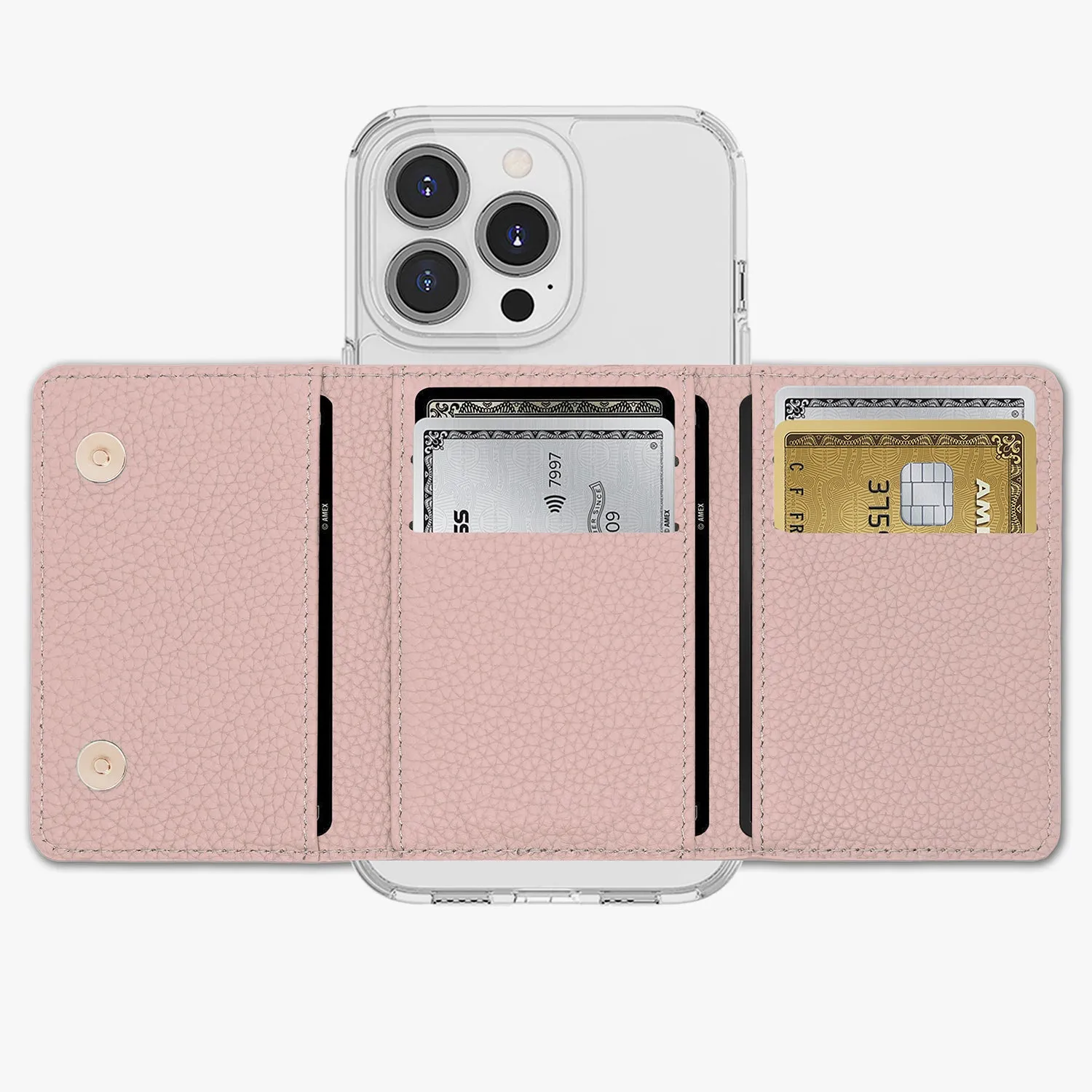 iPhone 13 HD Clear Case with MagSafe Trifold Wallet Set