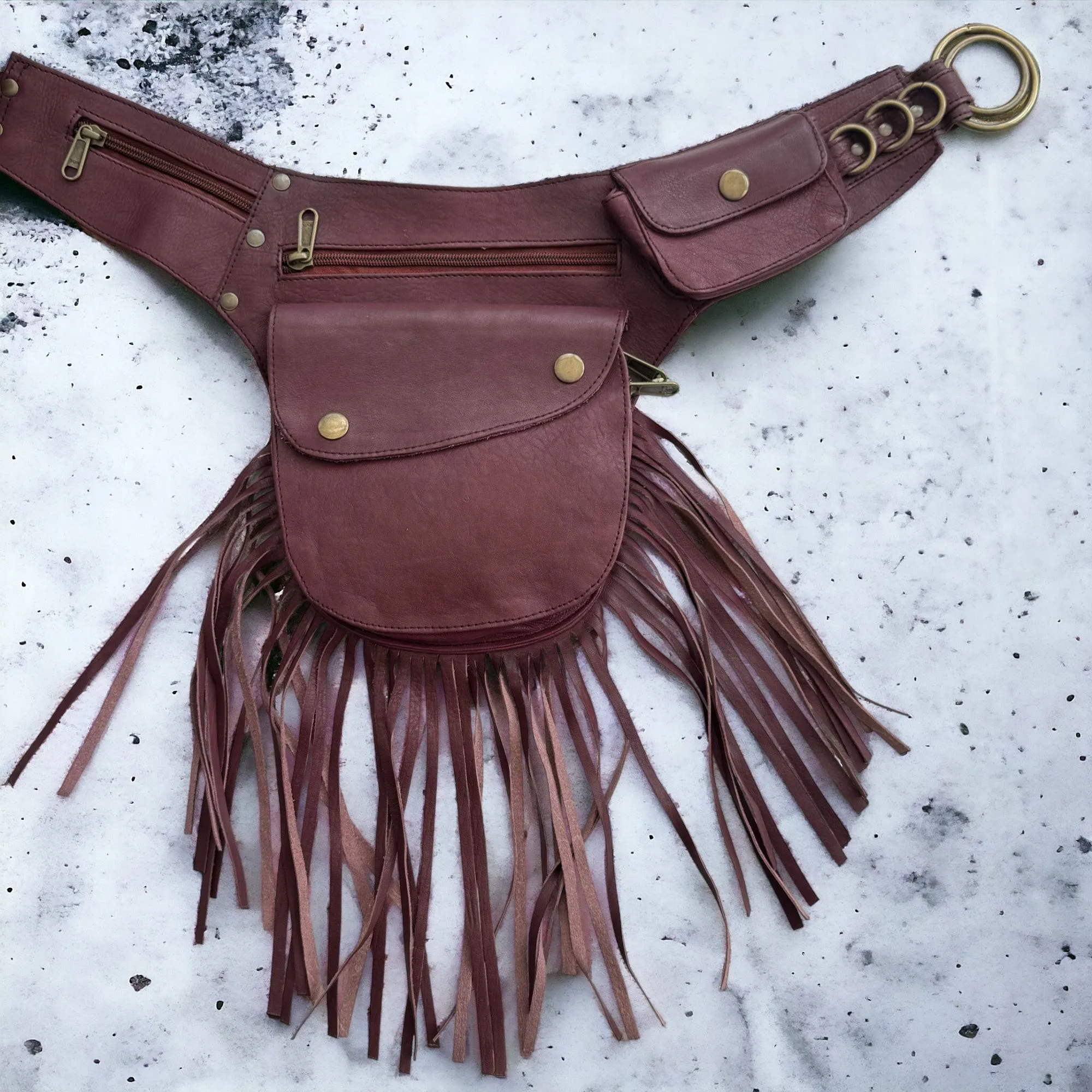 Leather Tassel Belt | Pomegranate