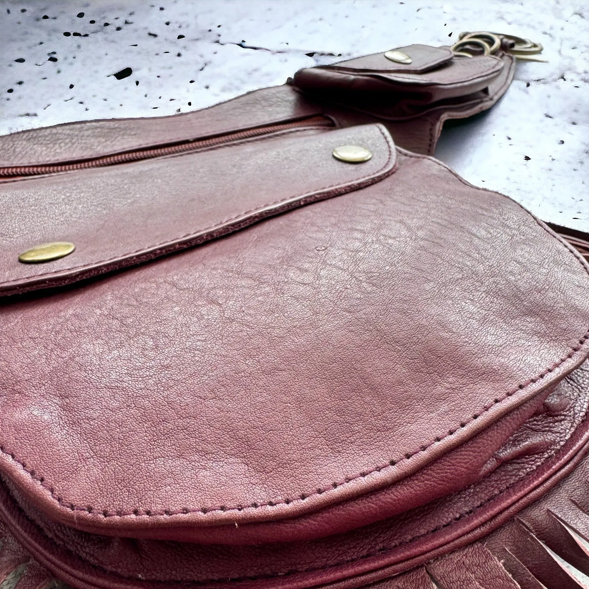 Leather Tassel Belt | Pomegranate