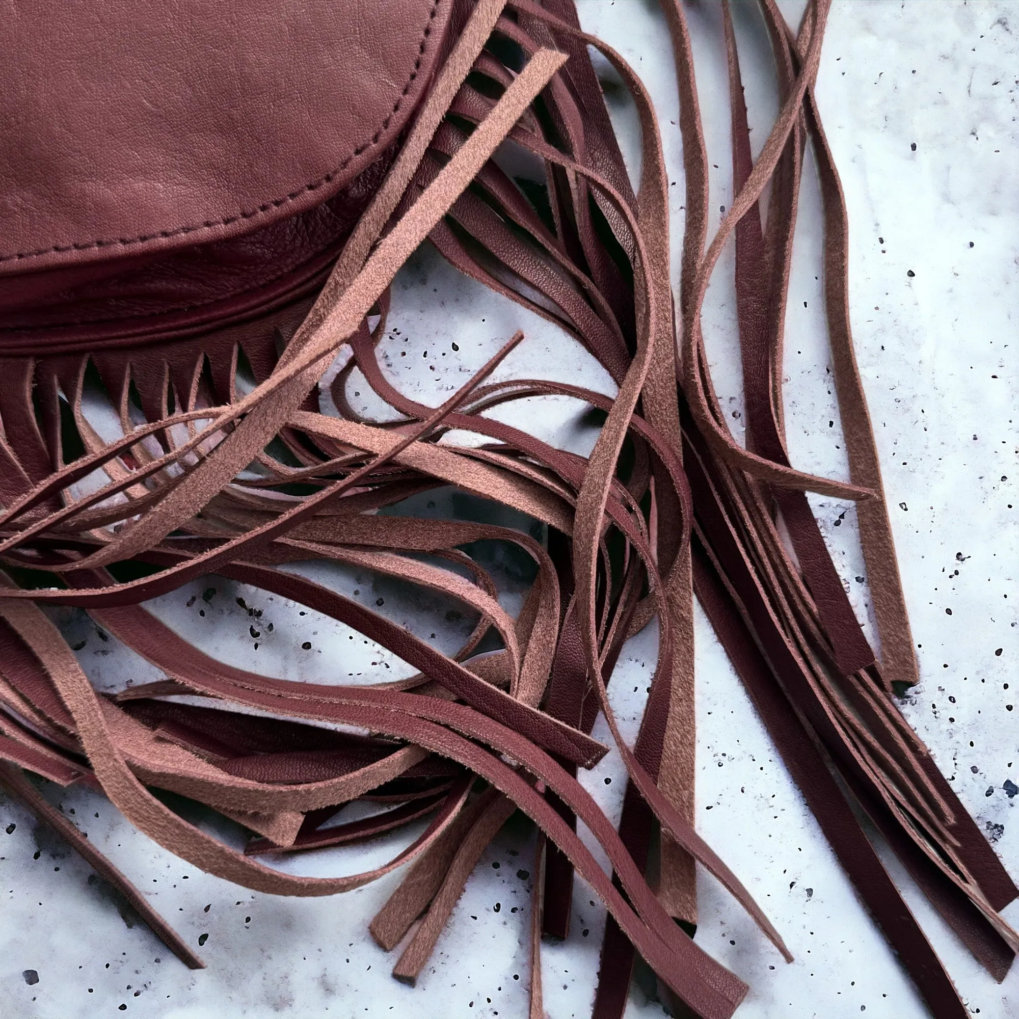 Leather Tassel Belt | Pomegranate