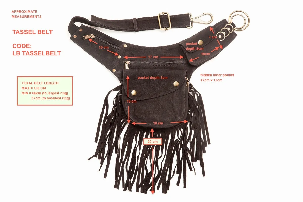 Leather Tassel Belt | Pomegranate