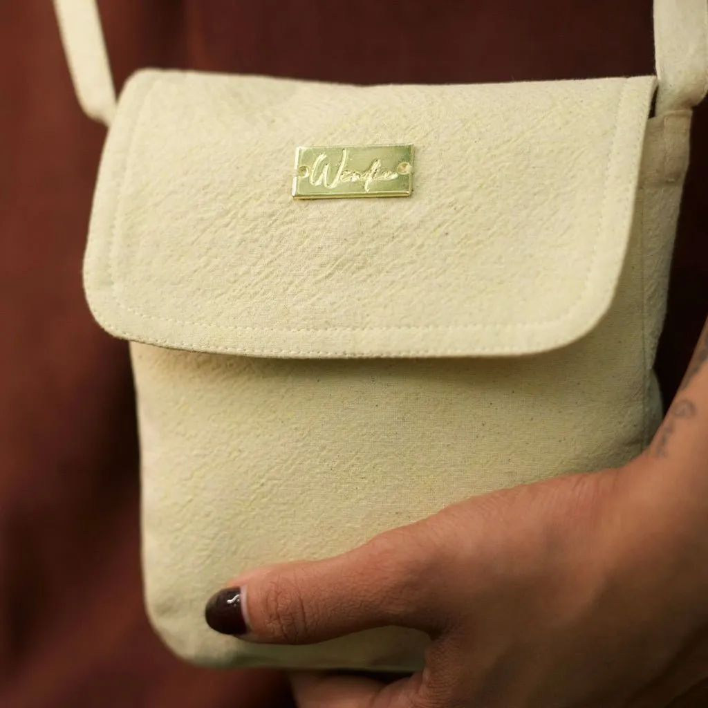 Mineral Dyed Mini Cross Body Coin Purse- Elumi/Lemon
