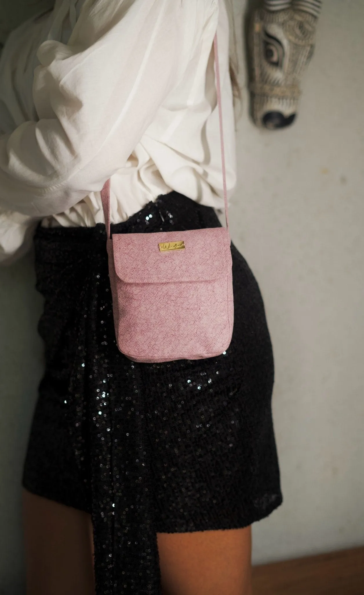 Mineral Dyed Mini Cross Body Coin Purse- Malperi/Mulberry