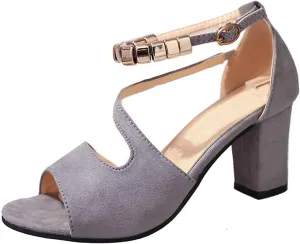 Round Open Toe Heeled Sandals For Women Mid Heels Slip-on Dress Wedding Party Satin Dress Shoes For Party Banquet