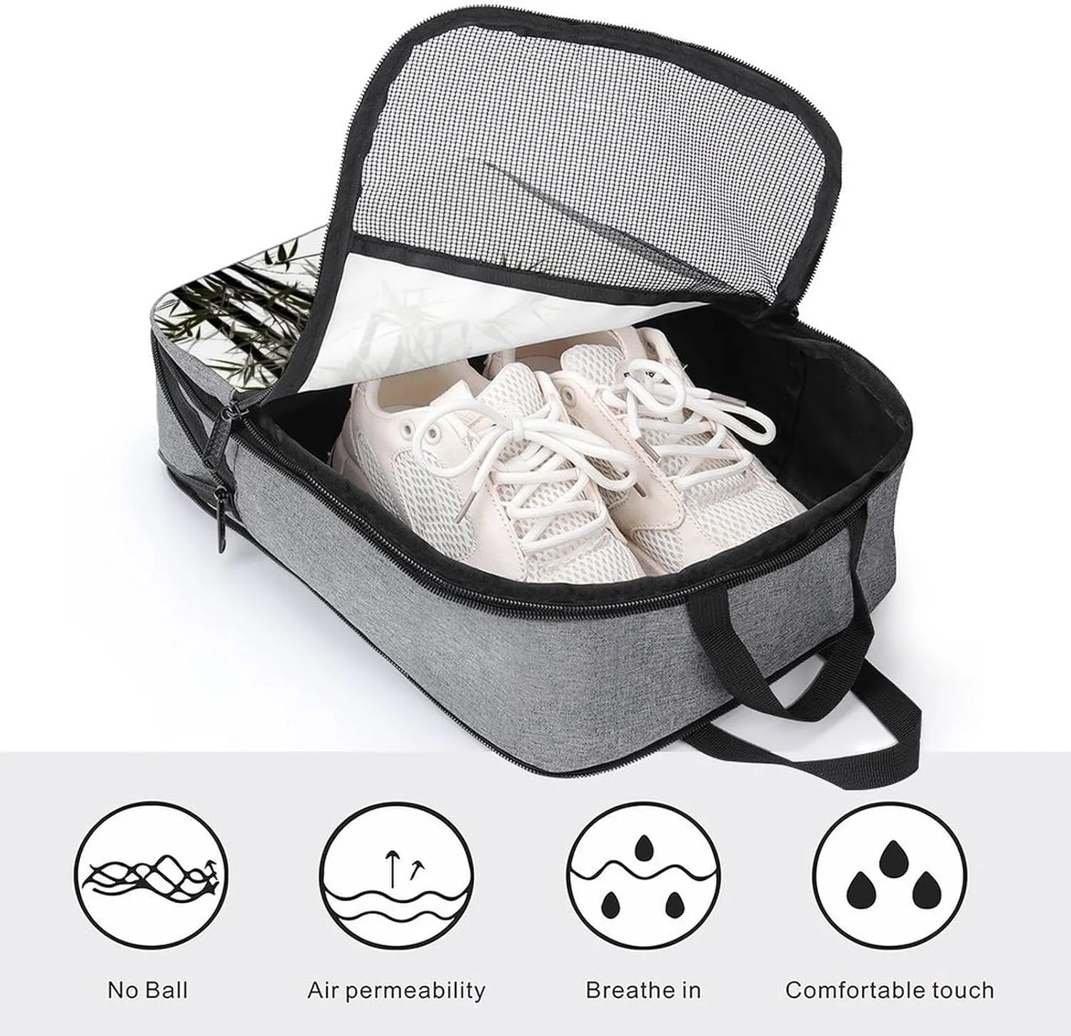 Shoe Bags for Travel Women Men,Asian Plant Print Foldable Shoe Travel Bag with Zipper,Travel Shoe Bags for Storage Packing in Suitcase,Portable Travel Essentials