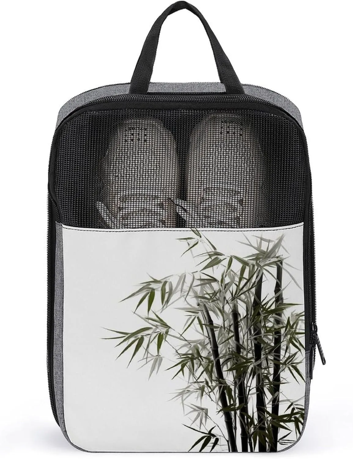 Shoe Bags for Travel Women Men,Asian Plant Print Foldable Shoe Travel Bag with Zipper,Travel Shoe Bags for Storage Packing in Suitcase,Portable Travel Essentials