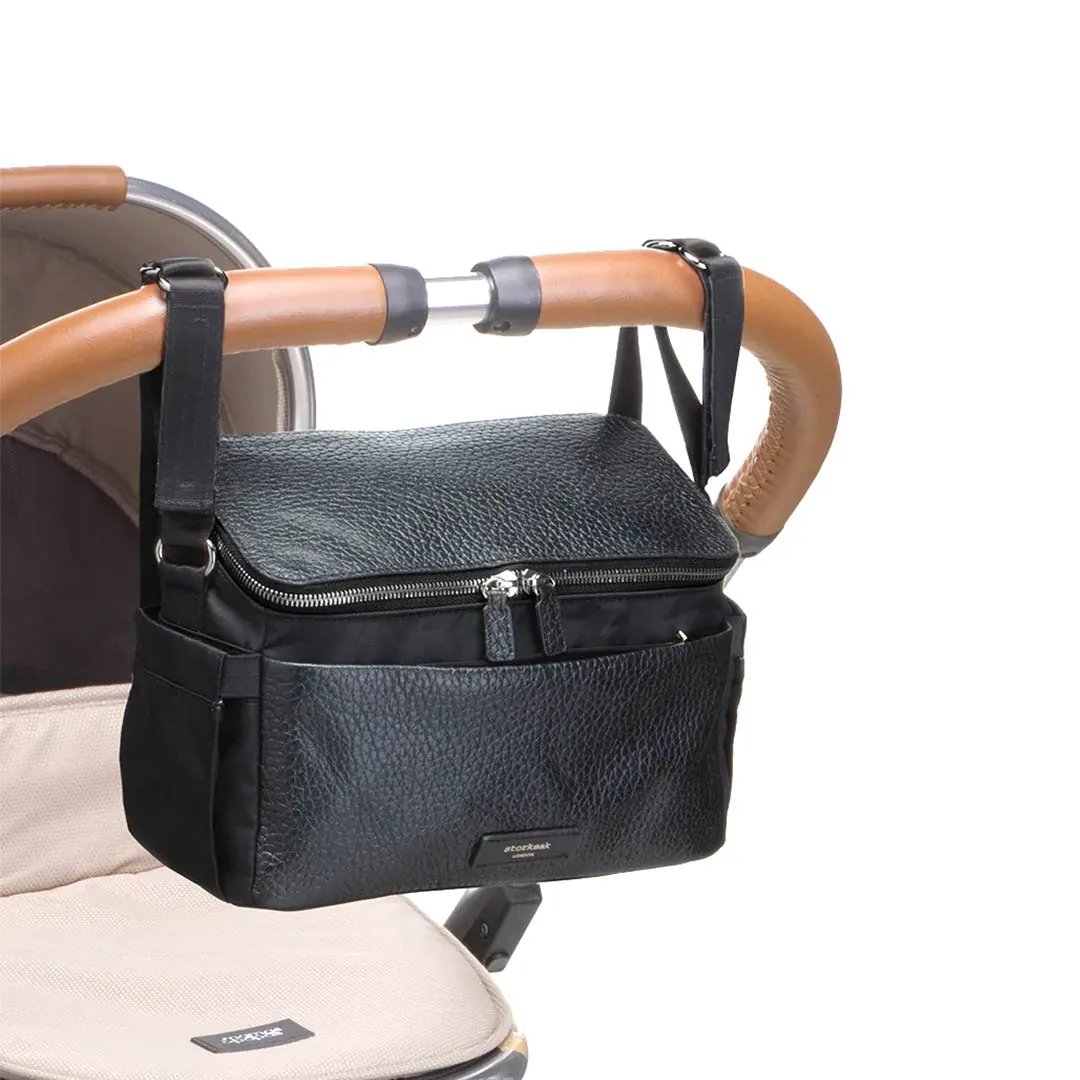 Storksak Alyssa Stroller Organiser - Black   Gunmetal
